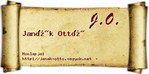 Janák Ottó névjegykártya
